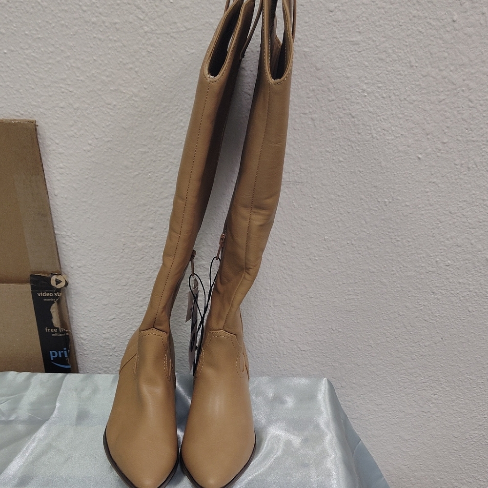 Universal Tan Over the Knee Boots Smooth Leather